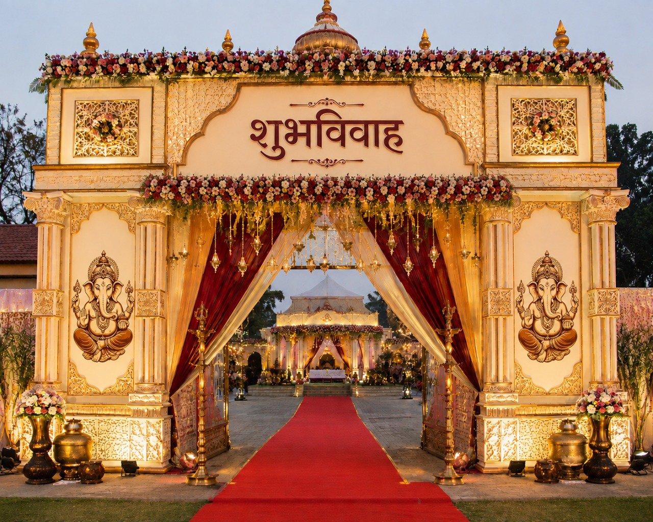 Grand Royal Wedding Mandap & Floral Decor